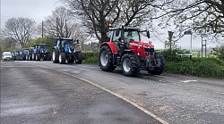 Tractors on Run for Clough Rangers Supporters Club Road Run 2023