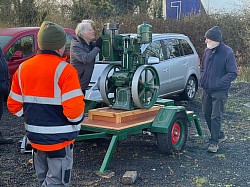 Sam Stewart and Adrian Stewart Stationary Engine at Antrim Vintage Rally on New Year day 2024