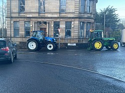 Farmers Tractors Gathering for Kilrea New Year Tractor Road Run 2024