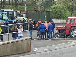 Tractors Gathering and People Preparing for Clough Rangers Supporters Club Road Run 2023