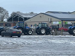 Farmers Tractors Gathering at Woodside Road Cattle Market for Lisnamurrican Young Farmers Road Run 2023