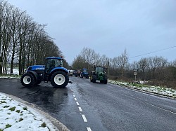 Tractors on the Road for Lisnamurrican Young Farmers Road Run 2023