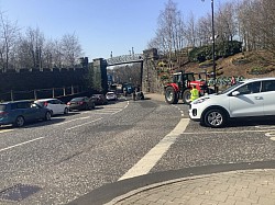 Vintage Tractors at Randalstown Bridge for Staffordstown Accordion Bands Charity Tractor Run for Queen Platinum Jubilee 2022